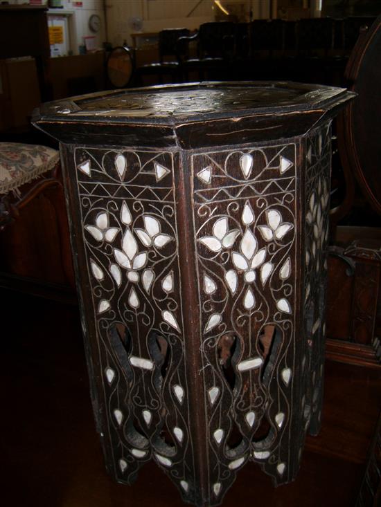 Mother of pearl inlaid octagonal table